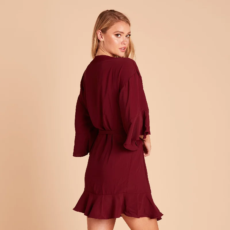 Kenny Ruffle Robe - Cabernet