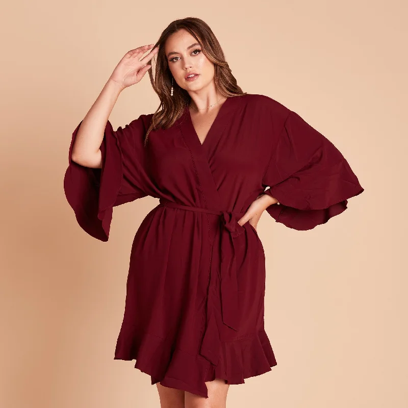 Kenny Ruffle Robe - Cabernet