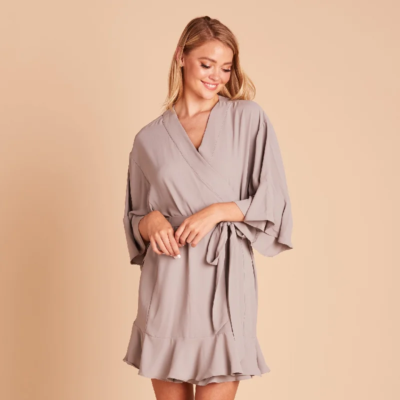 Kenny Ruffle Robe - Gray