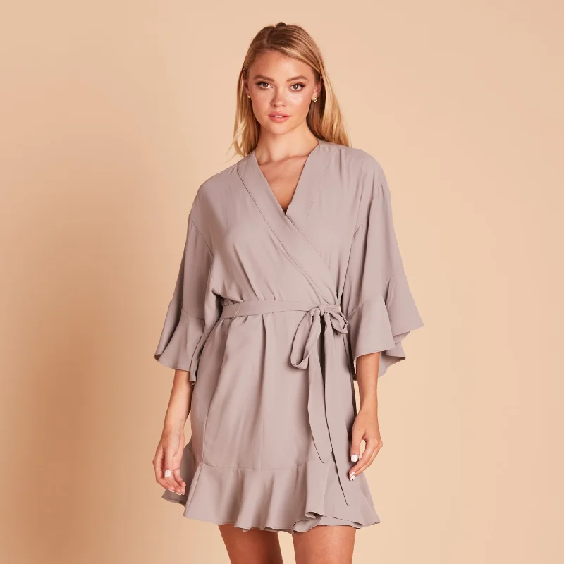 Kenny Ruffle Robe - Gray