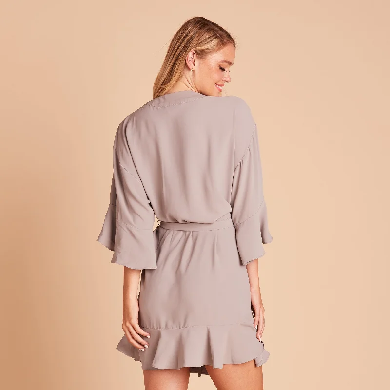 Kenny Ruffle Robe - Gray