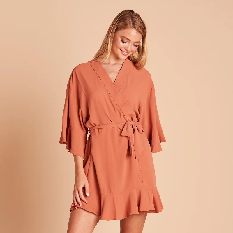 Kenny Ruffle Robe - Terracotta