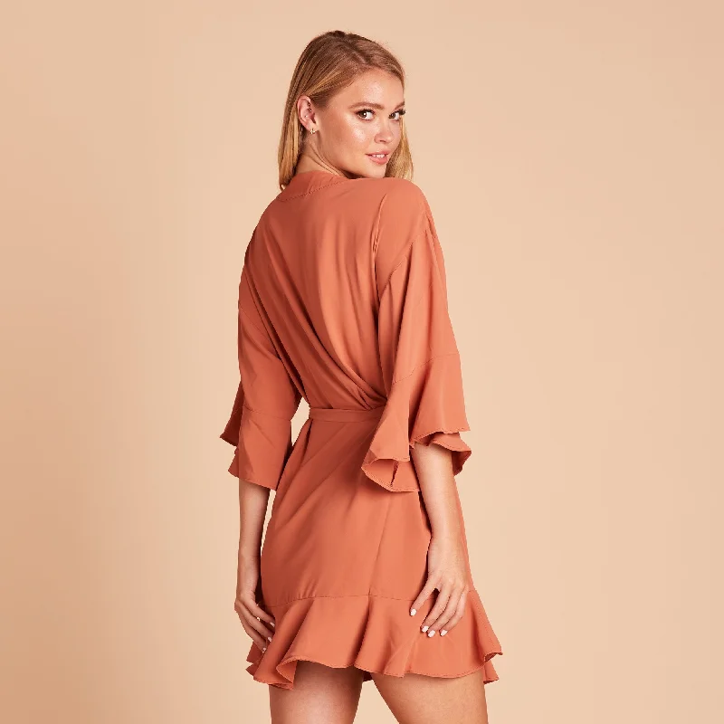 Kenny Ruffle Robe - Terracotta