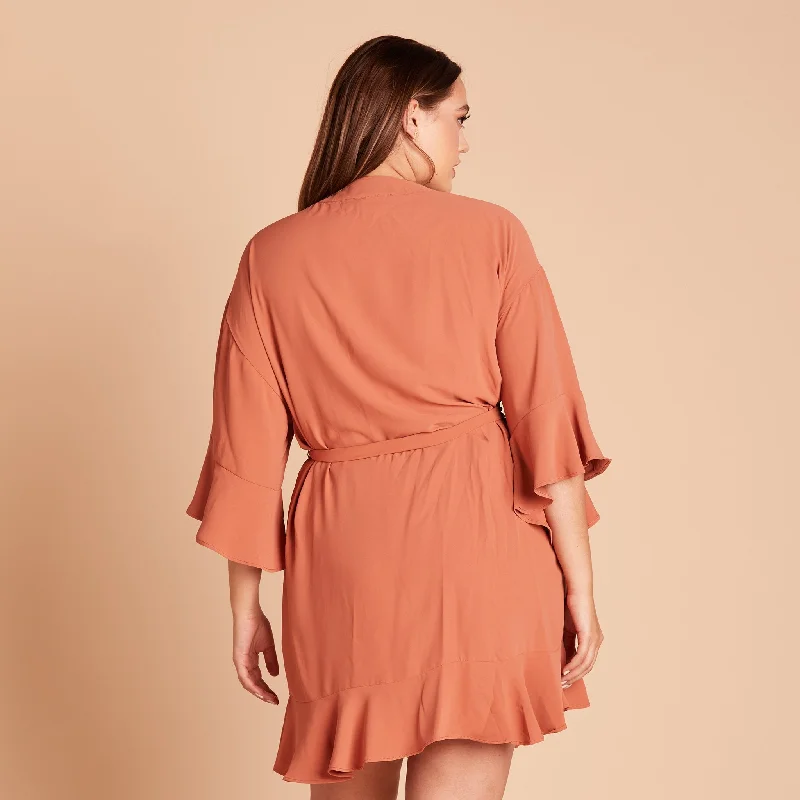 Kenny Ruffle Robe - Terracotta