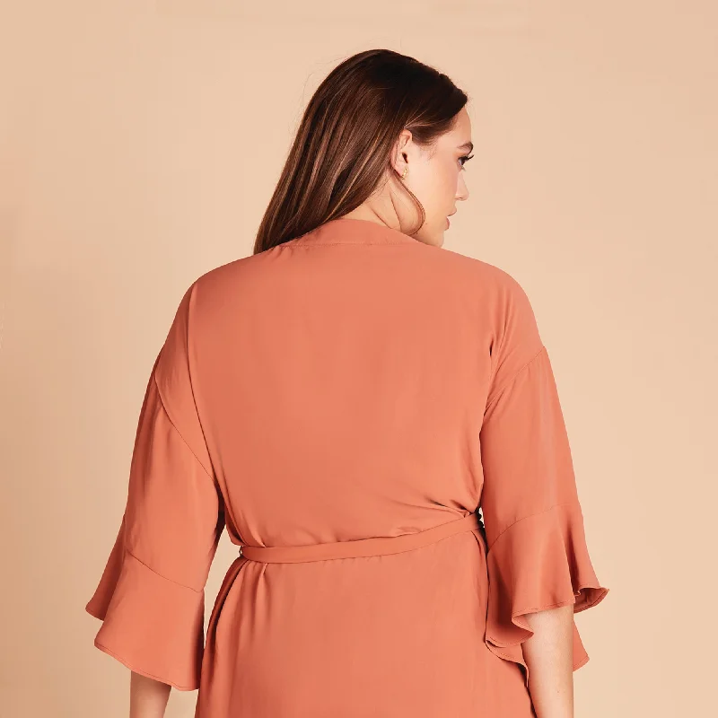 Kenny Ruffle Robe - Terracotta