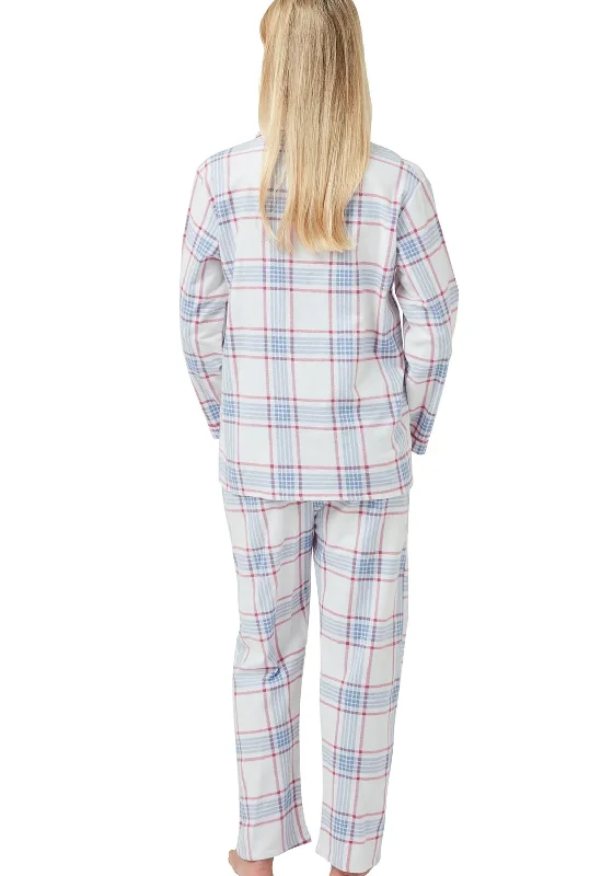 Indigo Sky Brush Cotton Checked Pyjama Set, Red