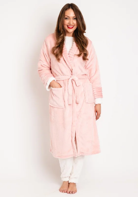 Indigo Sky Jungle Brights Ripple Fleece Dressing Gown, Pink