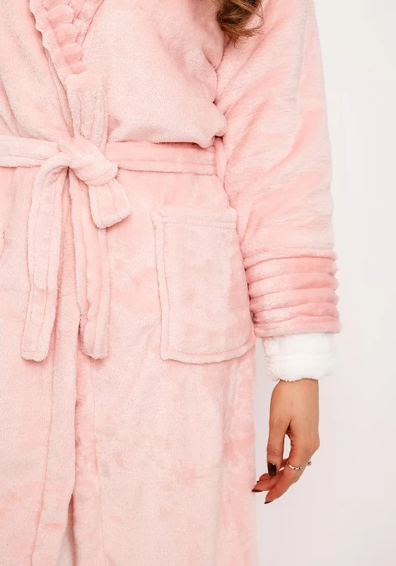 Indigo Sky Jungle Brights Ripple Fleece Dressing Gown, Pink