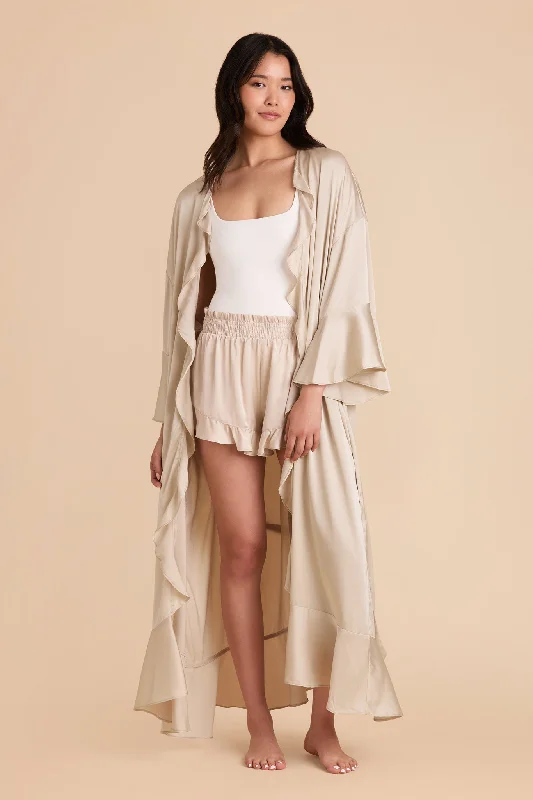 Minnie Ruffle Robe - Neutral Champagne