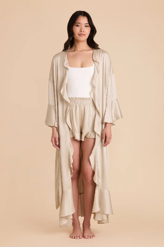 Minnie Ruffle Robe - Neutral Champagne