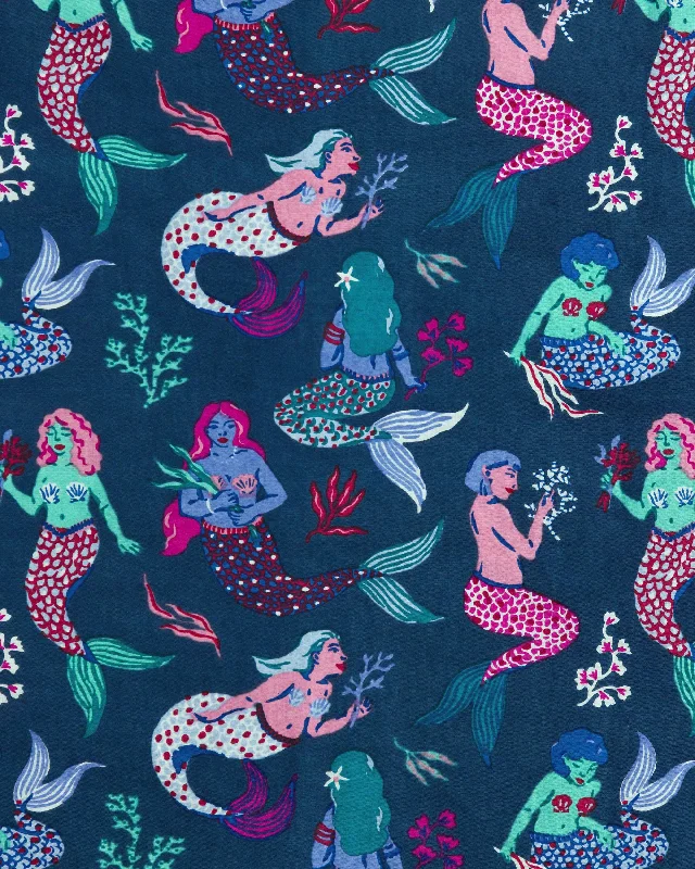 Mythical Mermaids - Robe - Shoreline Blue