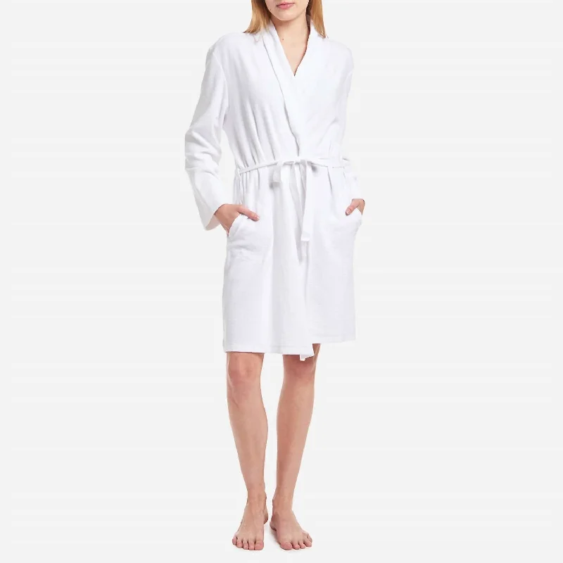 Organic Cotton Micro Terry Robe In White