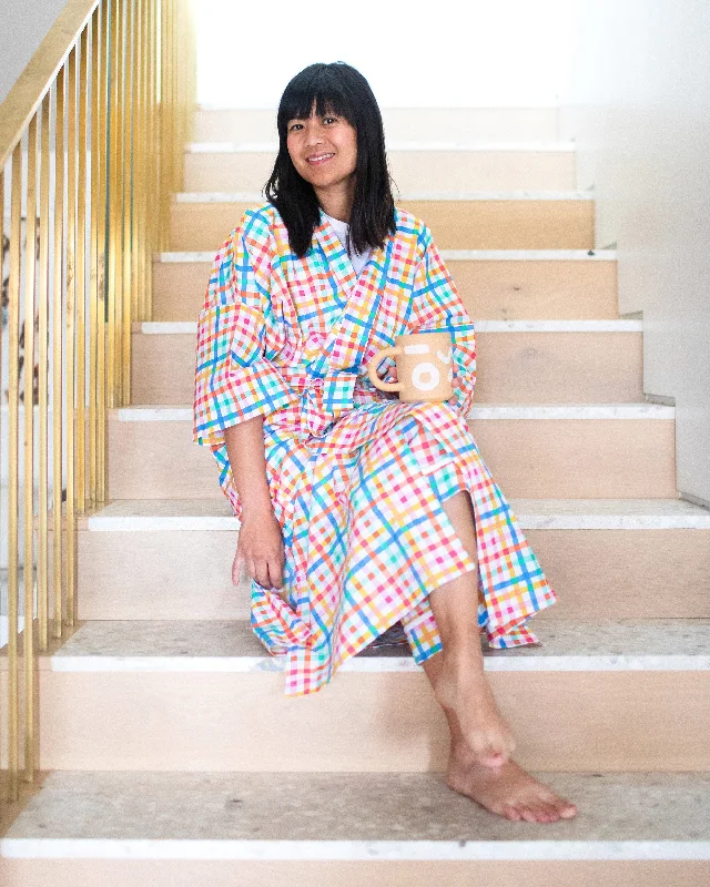 Printfresh + Oh Joy! - Plaid Picnic - Robe - Citrus Squeeze