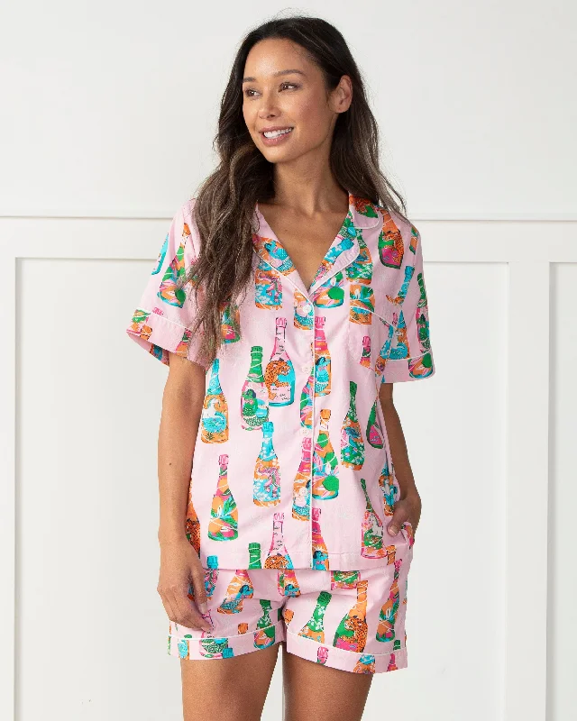 Pop the Bubbly - Short PJ Set - Sparkling Rosé