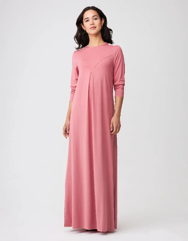 Pull On Lace Trimmed V-Cut Nightgown Fresh Pink