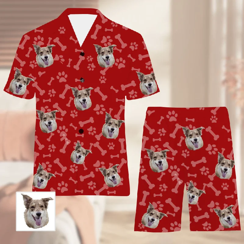 Red Dog Photo Custom Bone Paw Print Custom