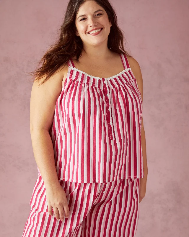 Seeing Stripes - Back to Bed Cropped Pant Set - Saltwater Taffy