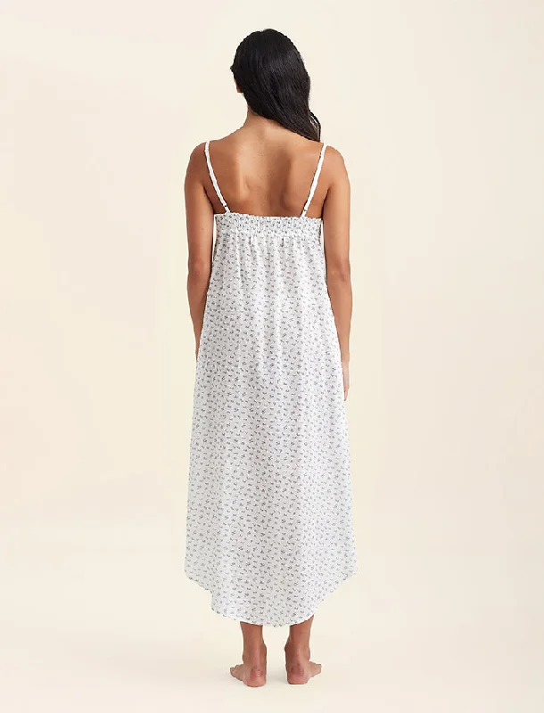 Swiss Dot Lace Front Maxi Nightie