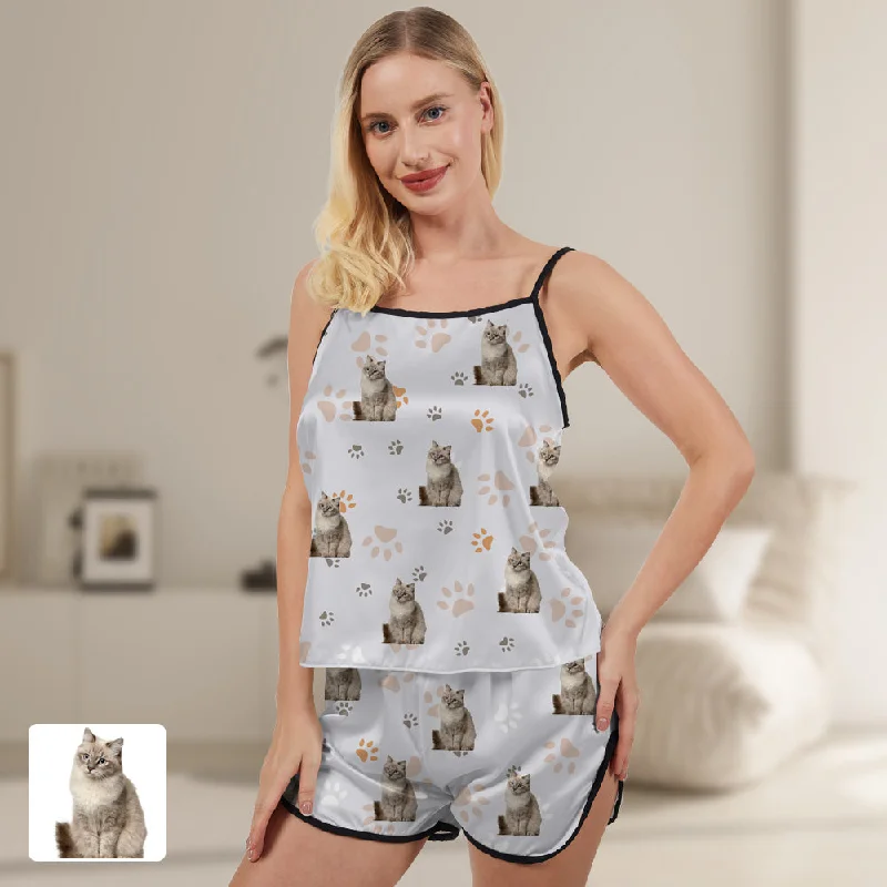 Women's Pajamas Pet Personalization Cat Dog Paw Prints