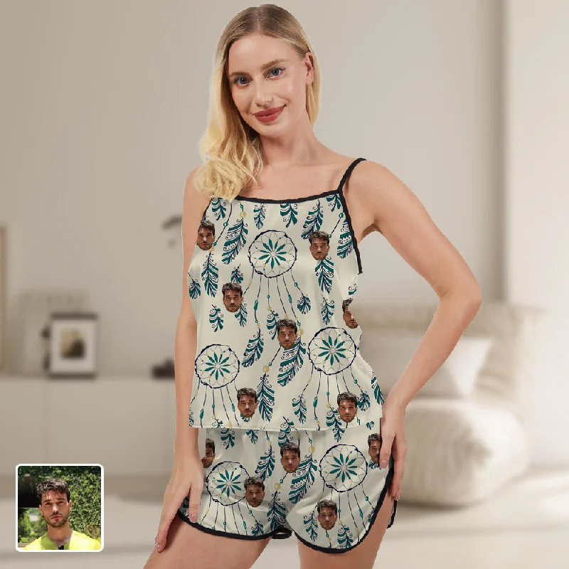 Women's Suspenders & Shorts Pajama Sets Sleepwear Dream Catchers Gifts