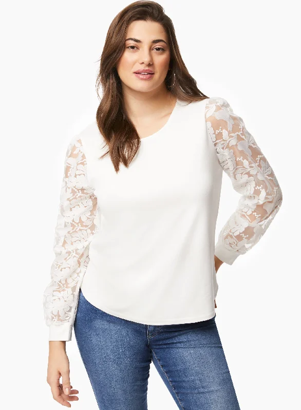 Floral Applique Detail Top