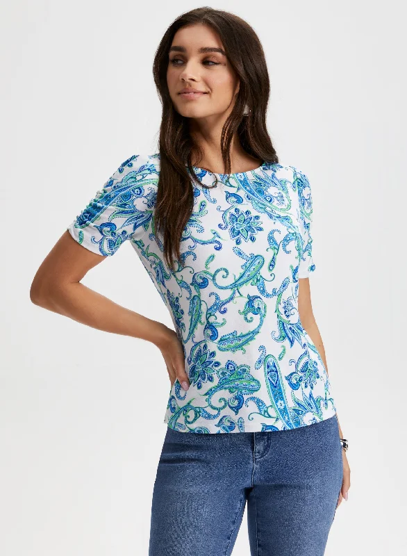 Paisley Elbow Sleeve Top