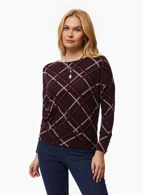 Plaid Motif Top