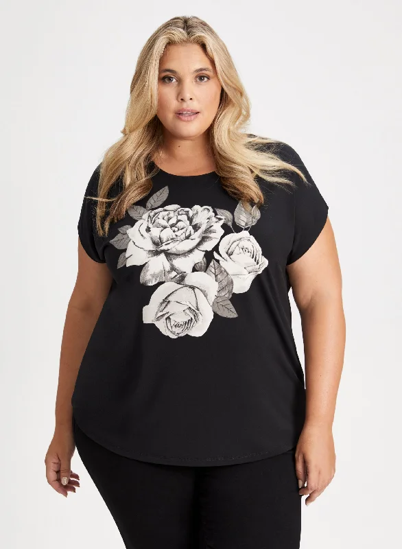 Rose Print Top